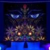 Dekoracja ŚCIENNA UV OBRAZ Fluorescencyjny GOBELIN ODBLASK 150x150cm Oczy - miniatura 2