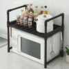 PÓŁKA KUCHENNA pod mikrofalówkę SZAFKA ORGANIZER CZARNA 2poziomy 48cm REGAŁ - miniatura 8