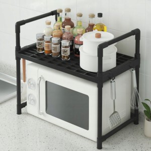 PÓŁKA KUCHENNA pod mikrofalówkę SZAFKA ORGANIZER CZARNA 2poziomy 48cm REGAŁ - miniatura 8