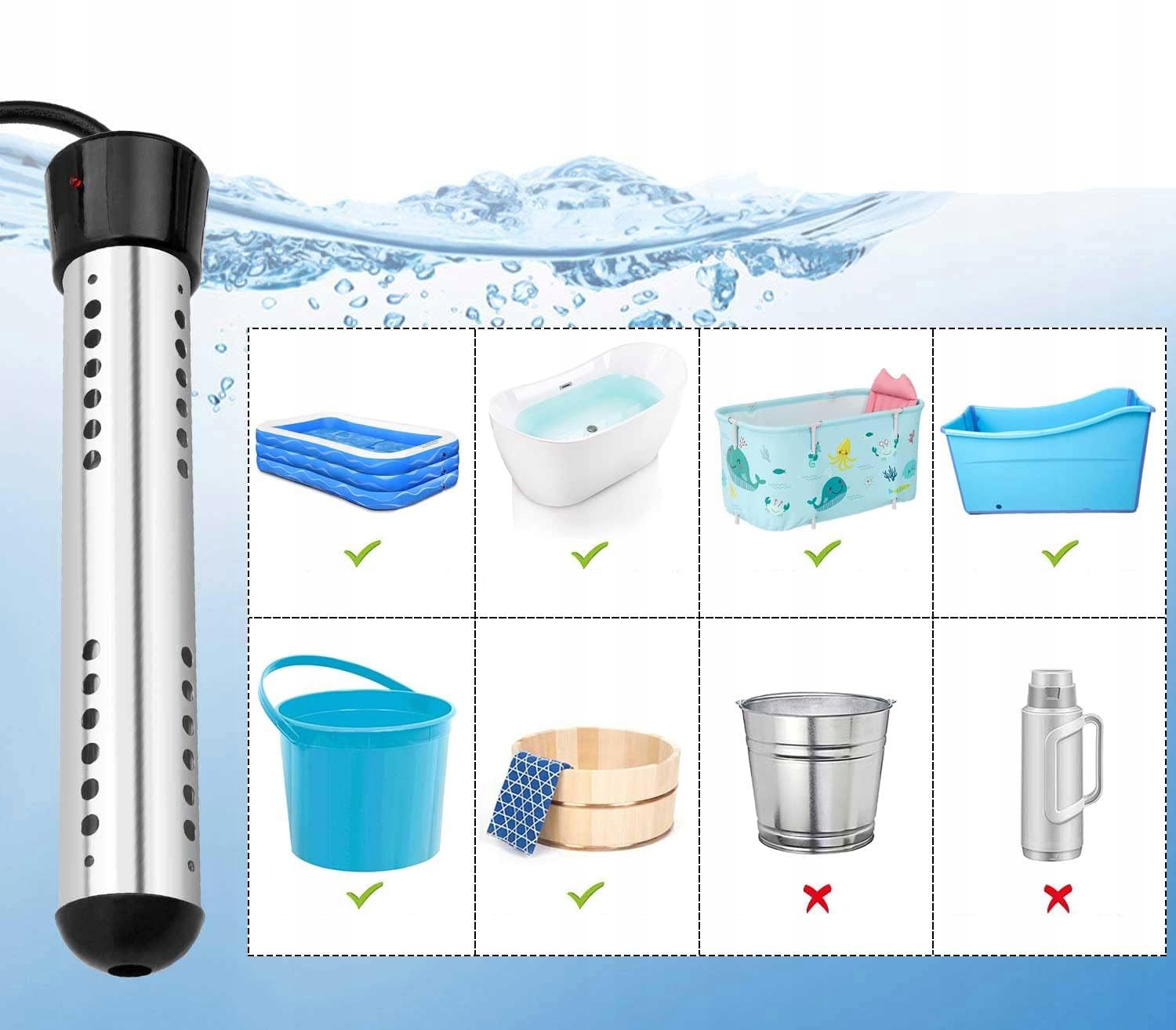 GRZAŁKA BASENOWA 3000W PODGRZEWACZ DO WODY BASENU TIMER WYŁĄCZNIK CZASOWY - obrazek 6