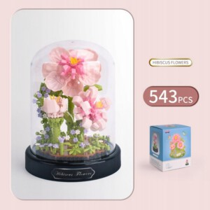 Klocki KWIATKI w SZKLE LAS SŁOIKU MAKROKLIMAT DEKORACJA PREZENT HIBISKUS - miniatura 6