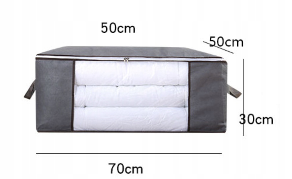 POKROWIEC NA POŚCIEL KOŁDRĘ do PRZECHOWYWANIA Poduszki KOCE Okna 70x50x30cm - obrazek 3