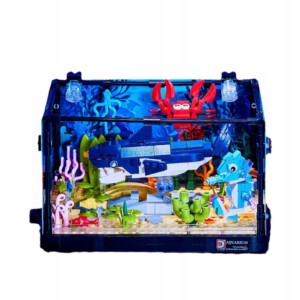 Klocki AKWARIUM Rekin Krab ZESTAW KLOCKÓW Z RYBKAMI Podwodny Świat LED - miniatura 2