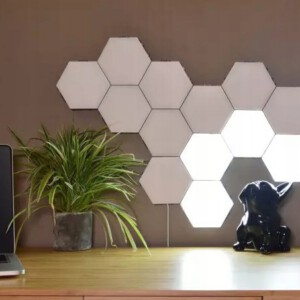 ZESTAW 8 SZTUK LAMPA LED NA ŚCIANĘ HEXAGON SZEŚCIOKĄT BIAŁA DOTYK Kwantowa - miniatura 3