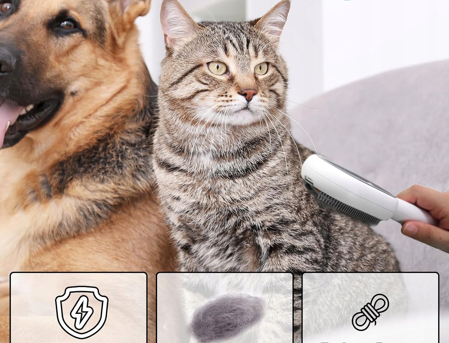 SZCZOTKA DLA ZWIERZĄT na SIERŚĆ KŁACZKI Dozownik WODĘ MASAŻER PSÓW KOTÓW - obrazek 7