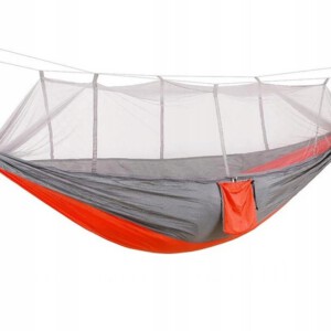 HAMAK Kempingowy 250kg OGRODOWY z MOSKITIERĄ Dwuoosobowy 260x140cm ODPORNY - miniatura 7