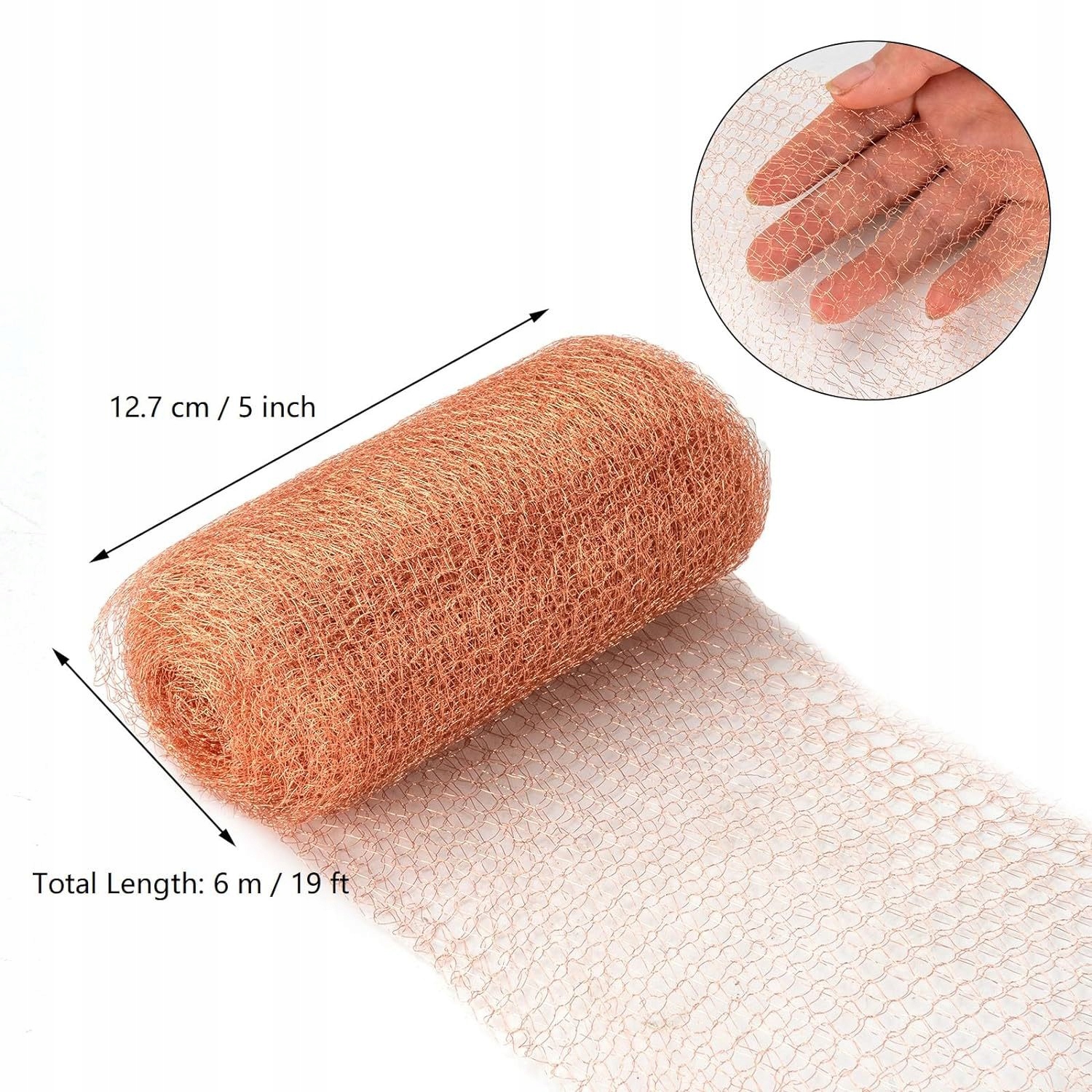 Miedziana TAŚMA Ogrodowa NA ŚLIMAKI SIATKA OCHRONA ROŚLIN NA SZKODNIKI 6m - obrazek 5