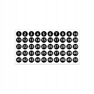 Naklejki 1-100 CYFRY Numery CZARNE OZNACZANIE Numerowanie 5 ARKUSZY 500 szt - miniatura 3