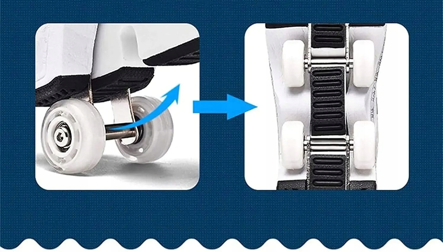 BUTOROLKI BUTY ROLKI Z KÓŁKAMI ROLKAMI PODŚWIETLANE 7-LED UNISEX BIAŁE r.42 - obrazek 10