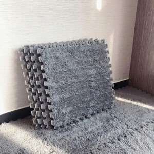 Puzzle na podłogę PLUSZOWA Piankowe DYWAN MATA Aksamitna DZIECI 30cm SZARA - miniatura 14