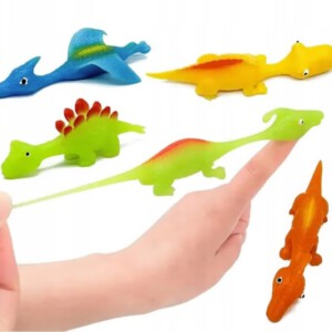 Dinozaury ZABAWKA Żelowe do STRZELANIA KOMPLET dla DZIECI 5 sztuk