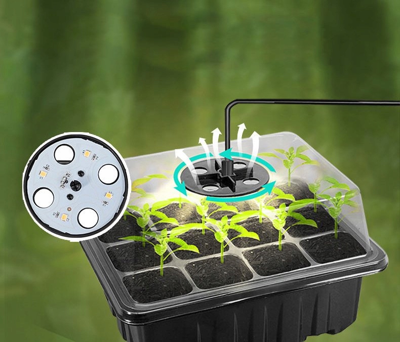 MINI SZKLARNIA LED 5x Lampek 5x Szklarni USB Regulowana wentylacja ROZSADA - obrazek 10