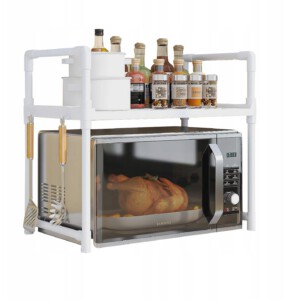 PÓŁKA KUCHENNA pod mikrofalówkę SZAFKA ORGANIZER BIAŁA 2poziomy 48cm REGAŁ