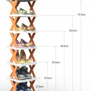 STOJAK Organizer Szafka na BUTY 6 poziomów ROZKŁADANA Zielona POJEMNA Moduł - miniatura 8