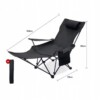 LEŻAK OGRODOWY TURYSTYCZNY PLAŻOWY SKŁADANY POKROWIEC CZARNY FOTEL PODNÓŻEK - miniatura 2