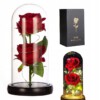 WIECZNA Róża PODWÓJNA W SZKLE Świecąca LED PREZENT - miniatura 1