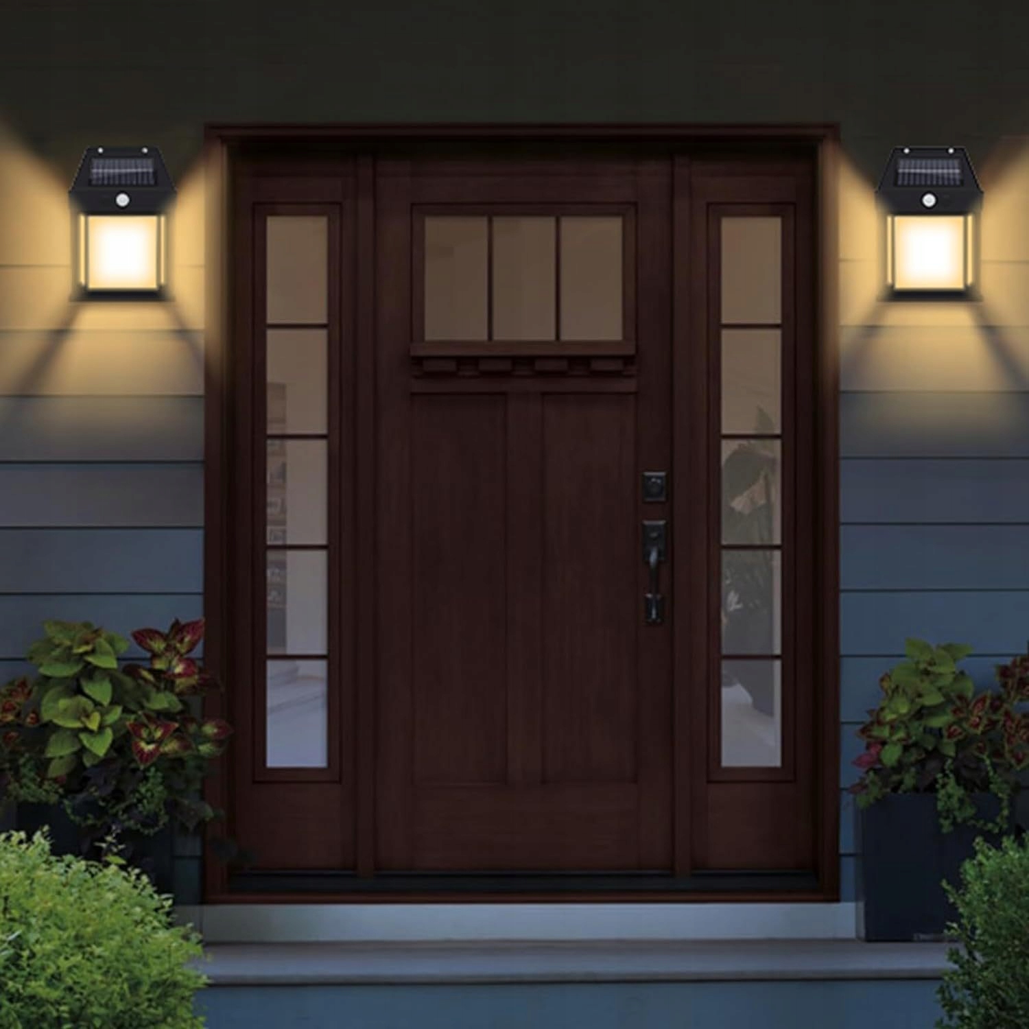 SOLARNA LAMPA OGRODOWA ŚCIENNA LAPKA NA TARAS ELEWACYJNA 1200mAh IP65 21cm - zdjęcie 16