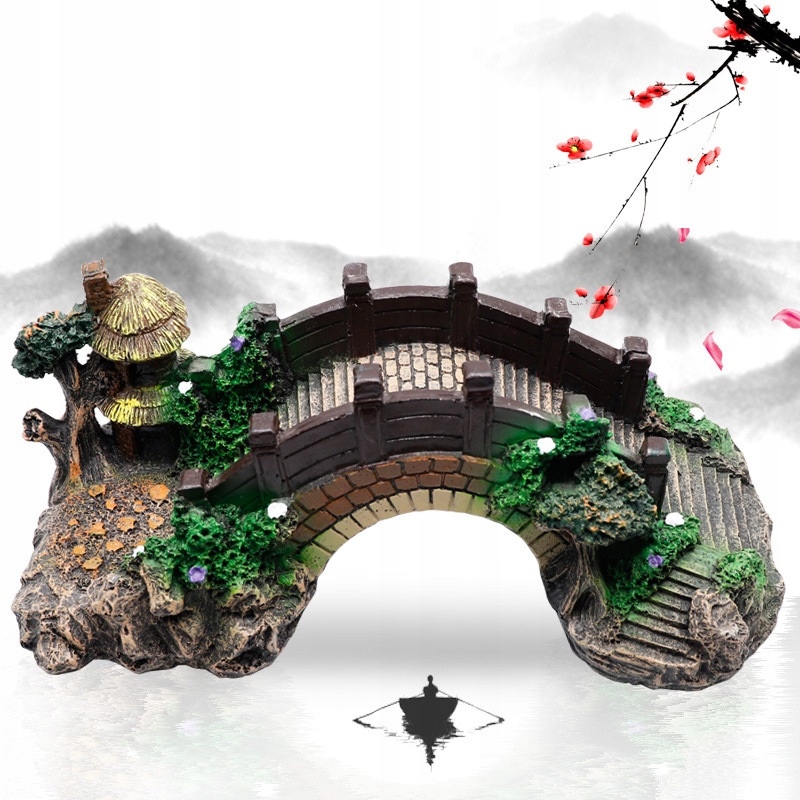 DEKORACJA DO AKWARIUM OZDOBA AKWARIOWA PIĘKNY MOST DO AKWARIUM XXL 28cm - obrazek 5