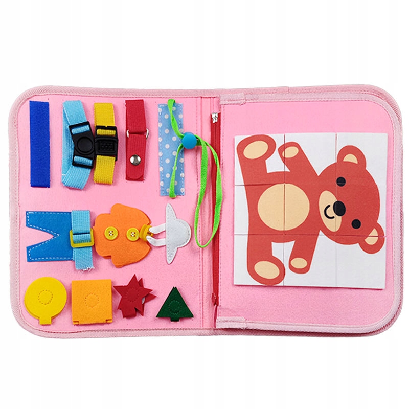 Tablica MONTESSORI Walizka EDUKACYJNA Sensoryczna dla DZIECI Manipulacyjna - zdjęcie 3