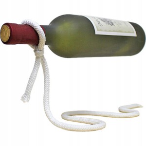 STOJAK UCHWYT NA WINO BUTELKĘ ALKOHOL SZNUREK STYLOWY NOWOCZESNY PREZENT - miniatura 2