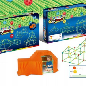 Zestaw KONSTRUKCYJNY dla DZIECI Fort Zamek NAMIOT STEM 128 elementów DOMEK - miniatura 3