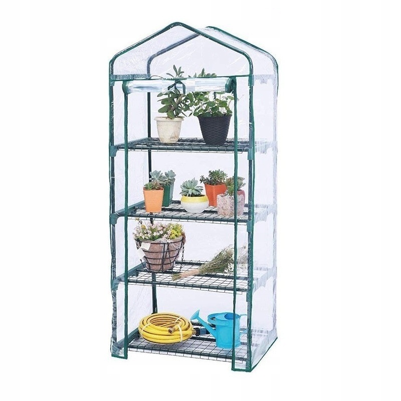 MINI SZKLARNIA OGRODOWA METAL BALKONOWA PIONOWA NA BALKON 4 POZIOMY FOLIAK - zdjęcie 6
