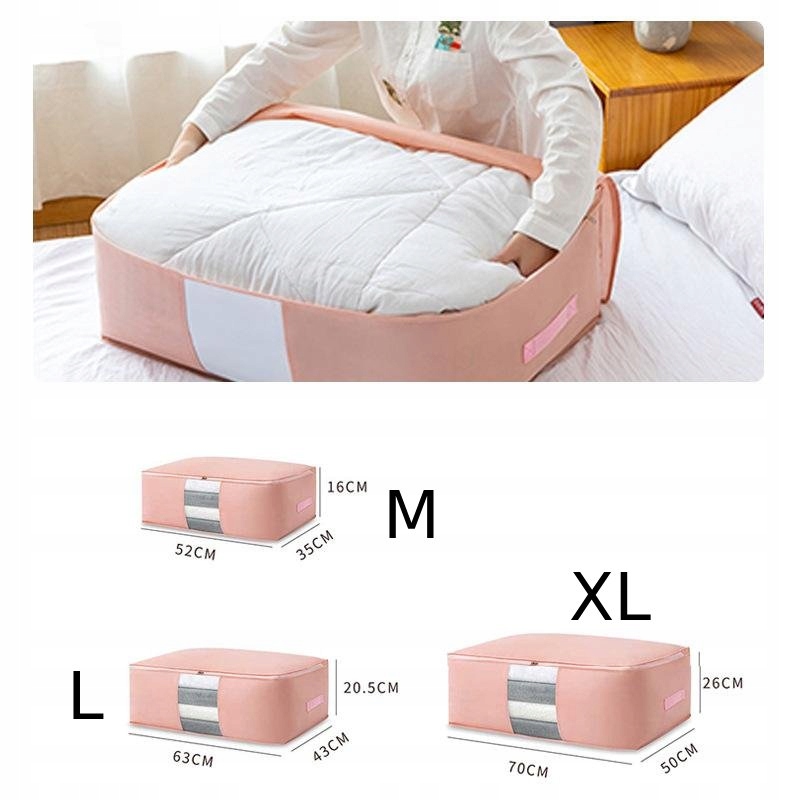 POKROWIEC NA POŚCIEL KOŁDRĘ do PRZECHOWYWANIA Poduszki KOCE 70x50x26cm r.XL - obrazek 5