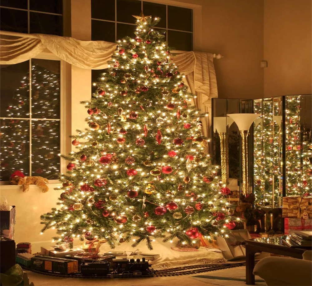 Lampki CHOINKOWE Zewnetrzne Wewnętrzne 100 LED 10M BIAŁE CIEPŁE DEKORACYJNE - obrazek 7