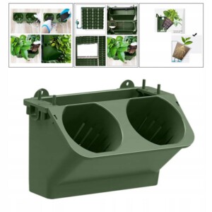 Doniczka ŚCIENNA Podwójna z NAWADNIANIEM 24cm WERTYKALNA Kaskada MODUŁOWE - miniatura 10