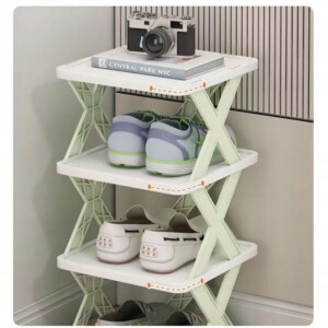 STOJAK Organizer Szafka na BUTY 6 poziomów ROZKŁADANA Zielona POJEMNA Moduł - miniatura 4