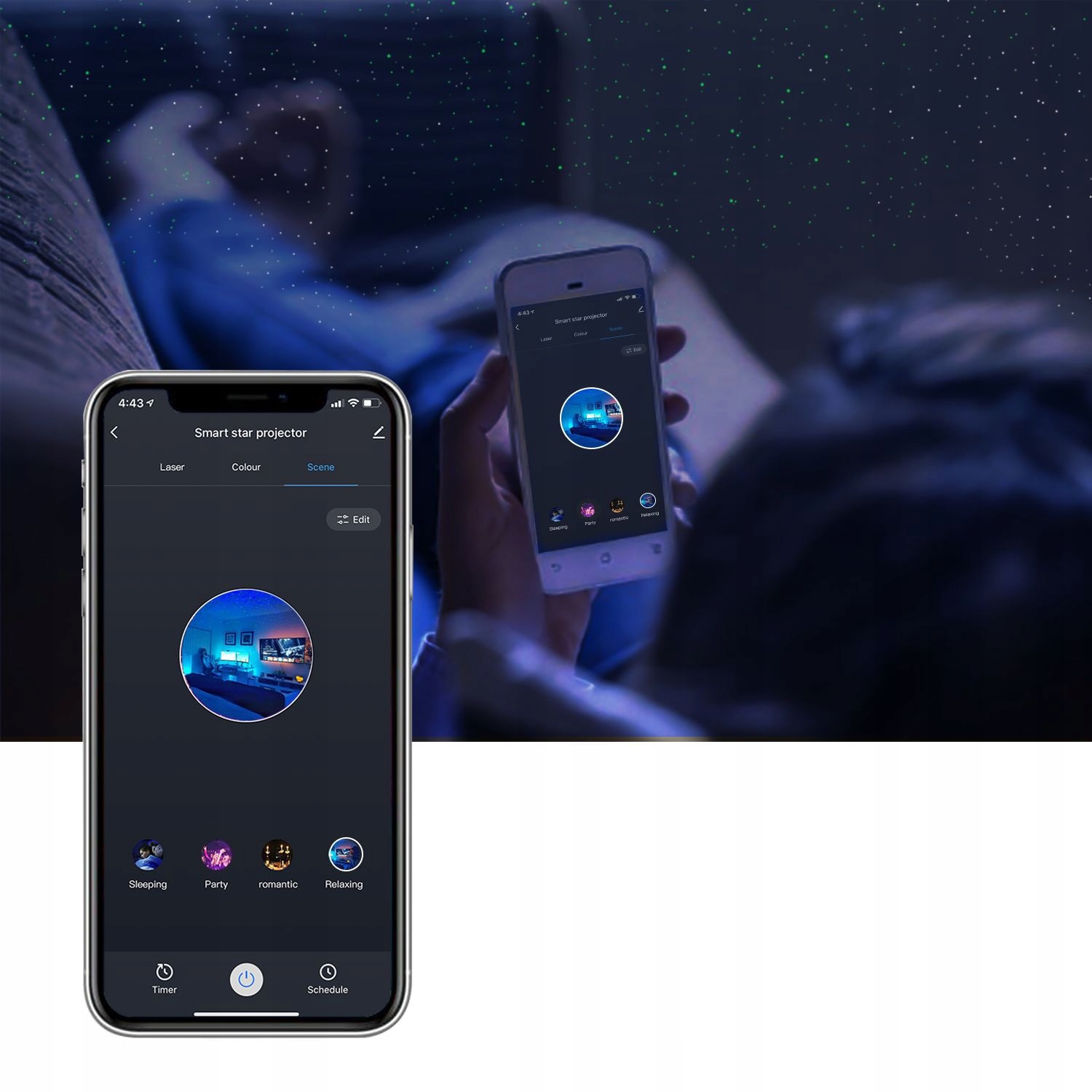 Projektor GWIAZD SMART Google TUYA MGŁAWICE LASER - zdjęcie 9