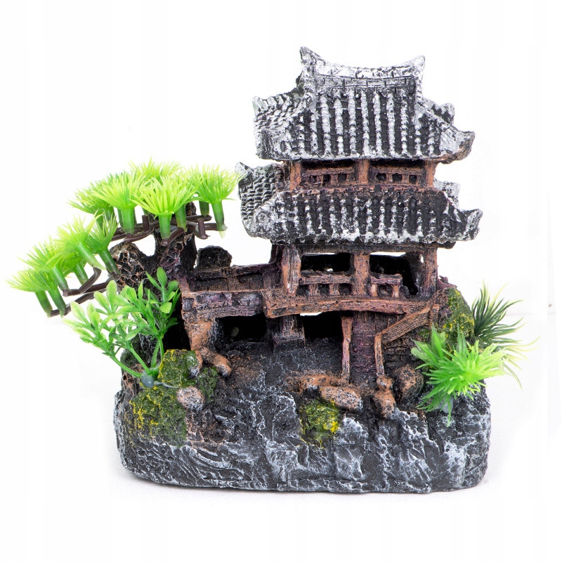 OZDOBA Dekoracja AKWARIOWA PIĘKNY Japoński dom XL 15cm - obrazek 8