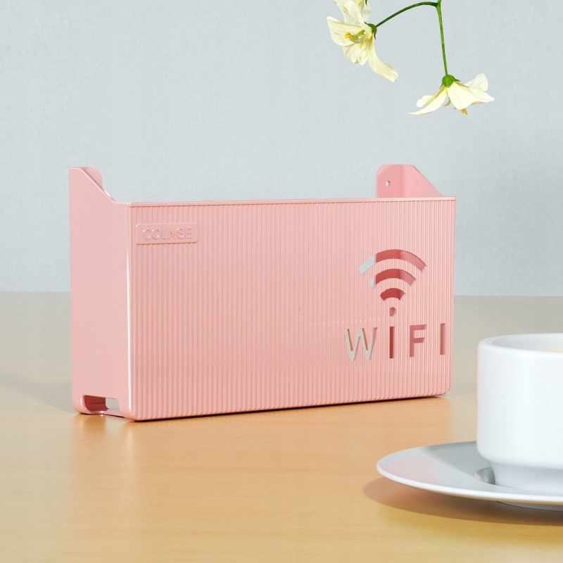 UCHWYT ŚCIENNY PÓŁKA na ROUTER WIFI SWITCH Różowa - obrazek 3