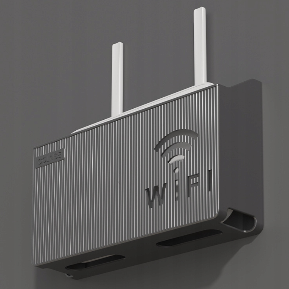 UCHWYT ŚCIENNY PÓŁKA na ROUTER WIFI SWITCH Czarna - obrazek 6