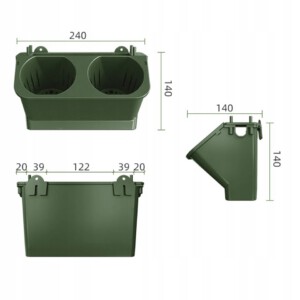 Doniczka ŚCIENNA Podwójna z NAWADNIANIEM 24cm WERTYKALNA Kaskada MODUŁOWE - miniatura 6