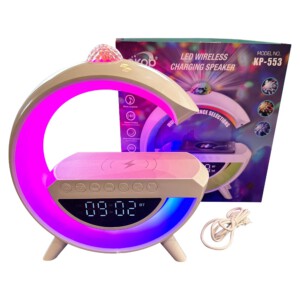 LAMPKA LED RGB Gamingowa GŁOŚNIK BLUETOOTH INDUKCJA PROJEKTOR Radio BUDZIK - miniatura 3