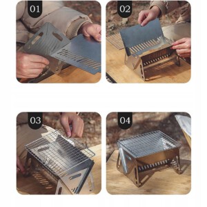 Grill PALENISKO Ogrodowe MAŁY PORĘCZNY Kempingowy TURYSTYCZNY +ETUI THICK - miniatura 5