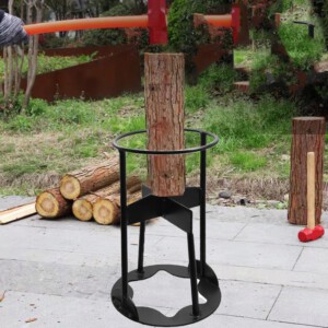 STOJAK DO CIĘCIA DREWNA RĘCZNA ŁUPARKA ŻELIWNA OPAŁ KOMINKA OGNISKO 27x14cm - miniatura 6