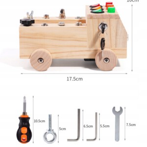 TABLICA MONTESSORI SENSORYCZNA DREWNIANA MANIPULACYJNA LED SAMOCHODZIK - miniatura 4