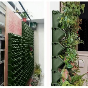 Doniczka ŚCIENNA Podwójna z NAWADNIANIEM 24cm WERTYKALNA Kaskada MODUŁOWE - miniatura 9