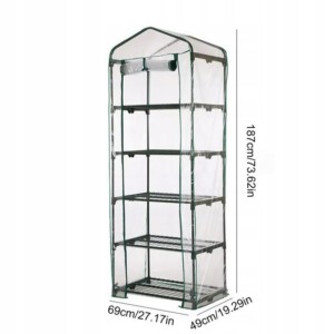 MINI SZKLARNIA OGRODOWA BALKONOWA PIONOWA NA BALKON 5 POZIOMÓW metalowa XXL - miniatura 4
