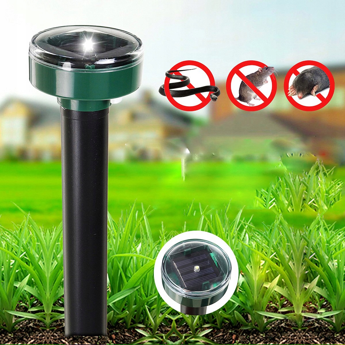 ULTRADŹWIĘKOWY ODSTRASZACZ SOLARNY NA KRETY NORNICE SZCZURY WĘŻE SZKODNIKI - obrazek 9