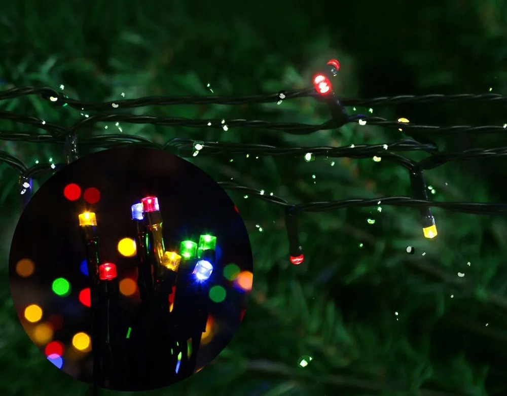 Lampki CHOINKOWE Zewnetrzne Wewnętrzne 100 LED 10M KOLOROWE DEKORACYJNE - obrazek 3