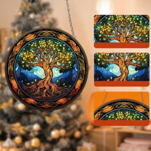 Ozdoba dekoracja WITRAŻ Wisząca DOMOWA Akrylowa PIĘKNA Drzewko SZCZĘŚCIA XL - miniatura 3