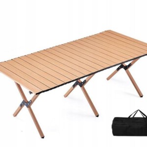 Stół OGRODOWY 120x90cm DUŻY ODPORNY Kempingowy TORBA MOCNY STABILNY J.BRĄZ