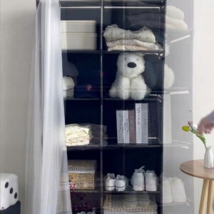 SZAFA Modułowa SKŁADANA Wieszak GARDEROBA na UBRANIA Metalowa 155x28x80cm - miniatura 3