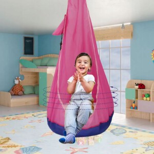 KOKON Huśtawka OGRODOWA DOMOWA dla DZIECI FOTEL WISZĄCY Siedzisko Niebieski - miniatura 9