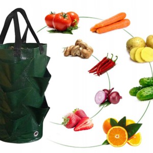 Doniczka KASKADA Worek na WARZYWA WISZĄCA TRUSKAWKI POZIOMKI KIESZENIE 35cm - miniatura 3