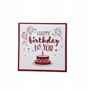 Kartka URODZINOWA GRAJĄCA Melodyjka ŚWIATŁO TORT LED ŚWIECZKA CZERWONA - miniatura 7