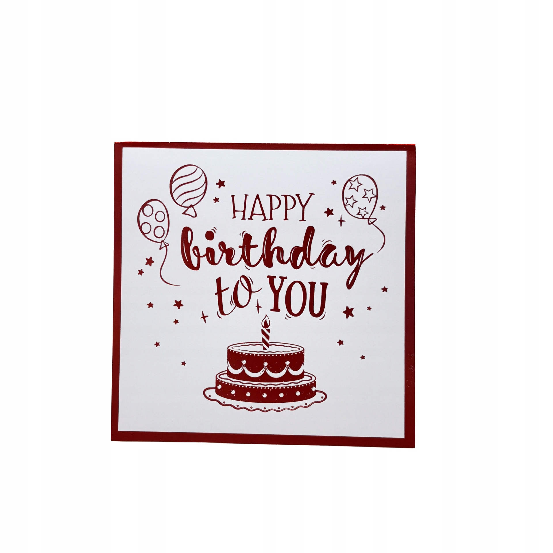 Kartka URODZINOWA GRAJĄCA Melodyjka ŚWIATŁO TORT LED ŚWIECZKA CZERWONA - zdjęcie 7